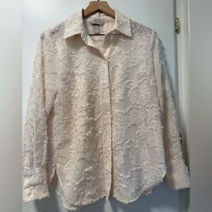 H&M Cream Textured Blouse Size S